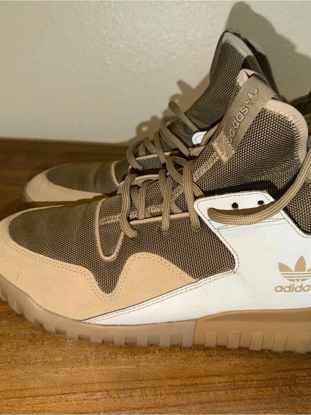 adidas Men’s High-Top Sneakers in Beige and Taupe
